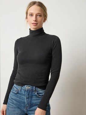 Lilla P. Rib Slub Turtleneck Size Large
